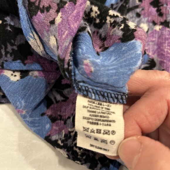 Free People Womens Top M Purple Boho Some Like‎ It Hot Floral Cut Out Strappy - Picture 8 of 14